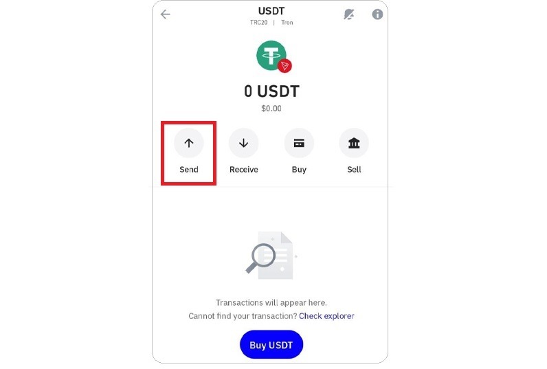 ورود به تراست ولت و انتخاب تتر